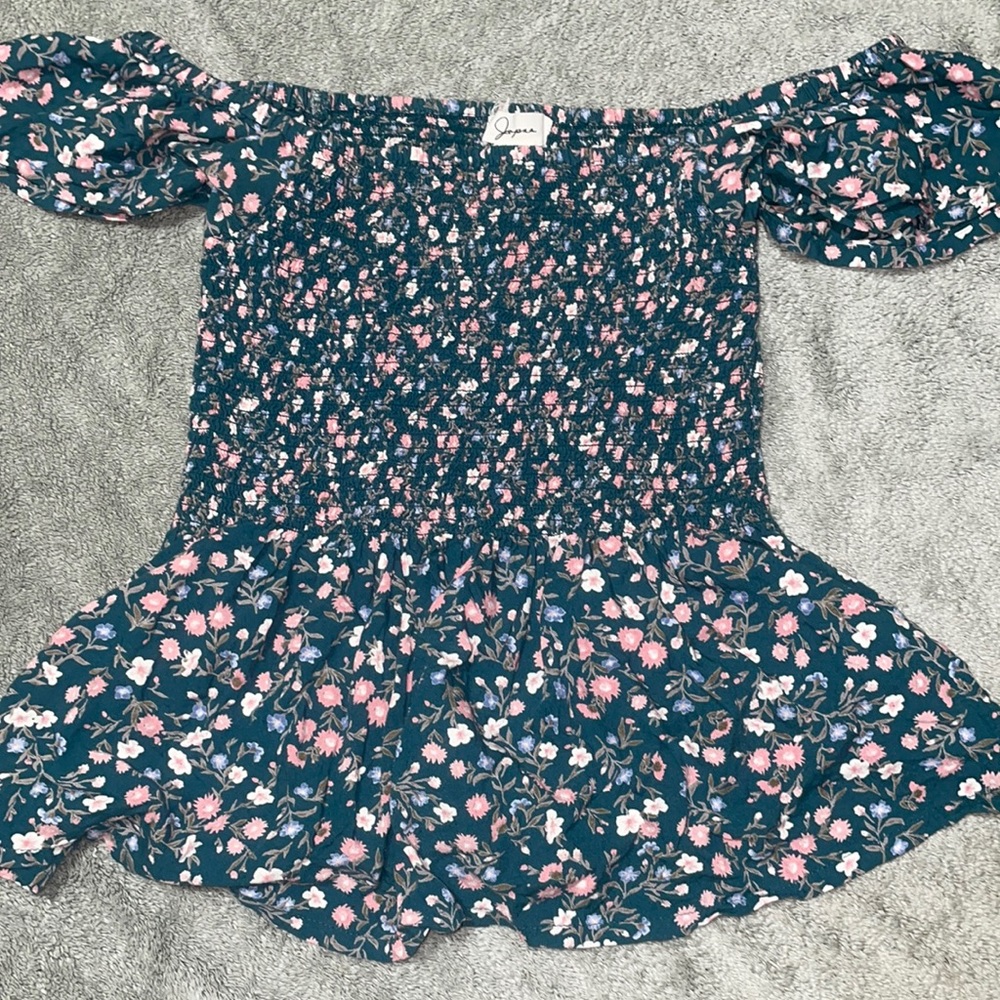 Off shoulder floral blouse